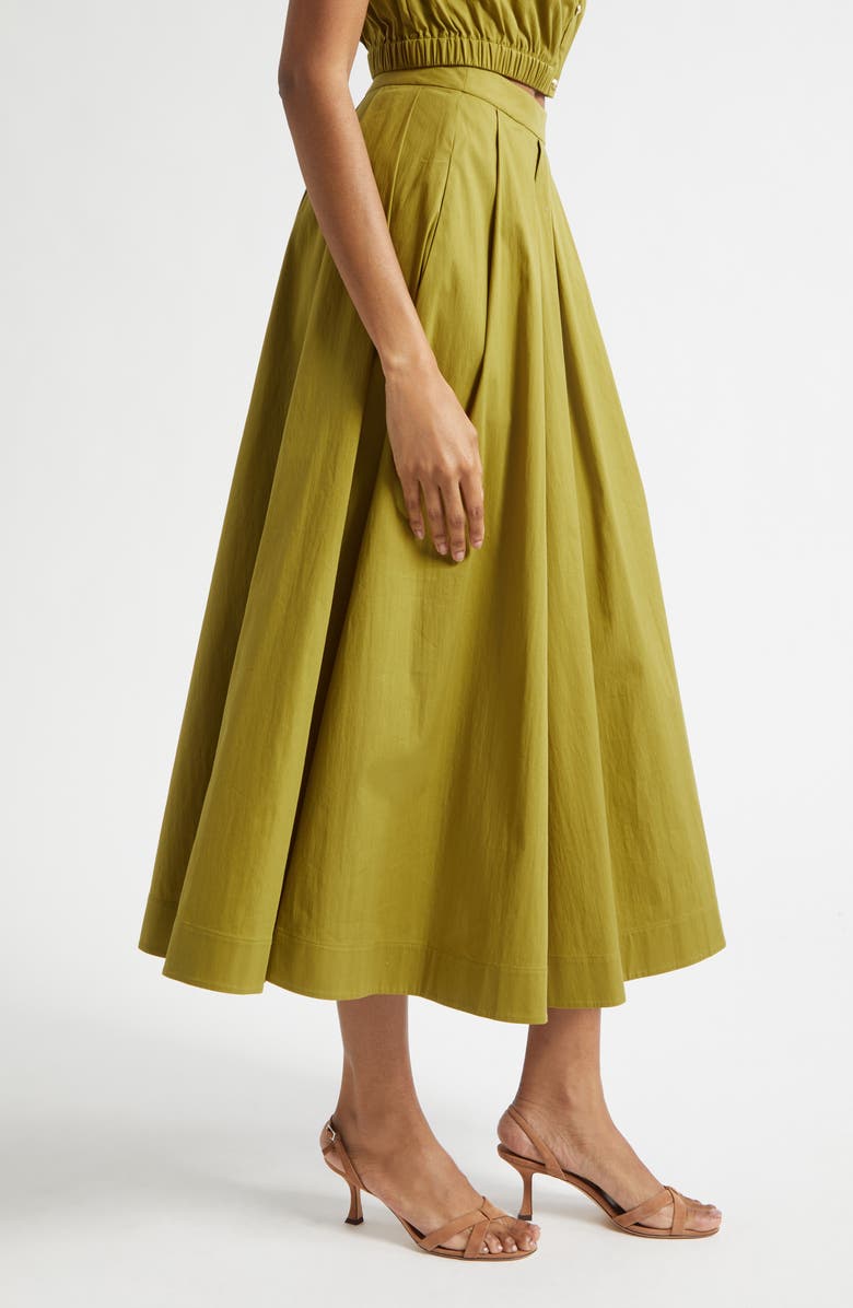 Cinq à Sept Doran Pleated Midi Skirt, Alternate, color, Dark Cardamom