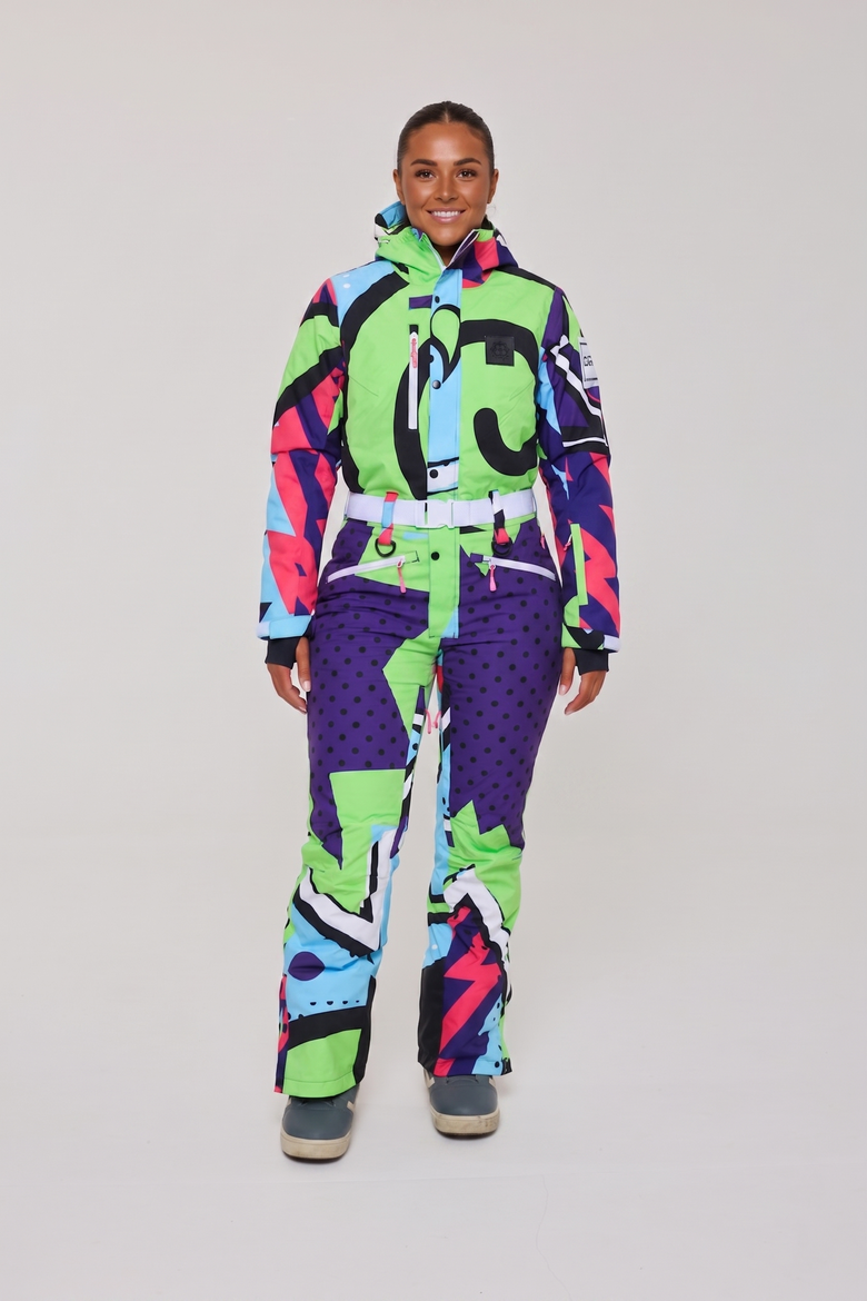 Fresh Prince X Women's Shaped Ski Suit, Main, color, Colorful geometric design