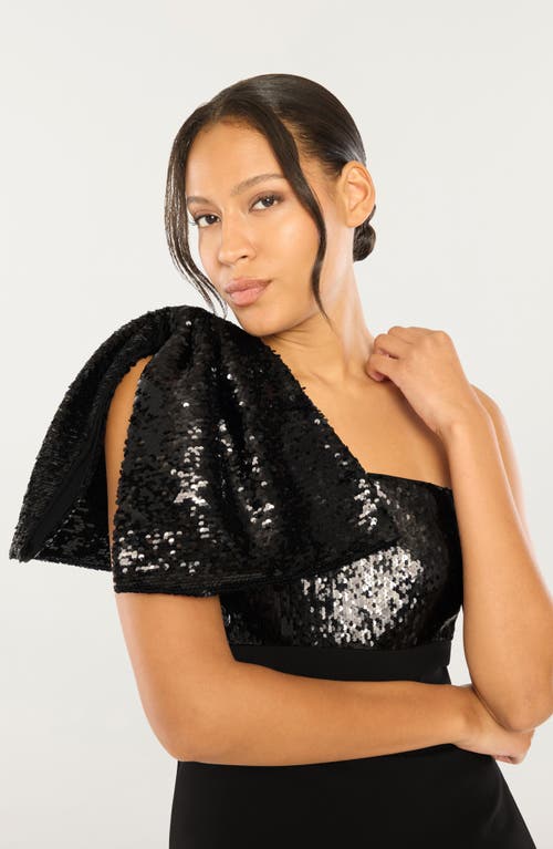 Likely Rora Sequin Bow Gown In Black