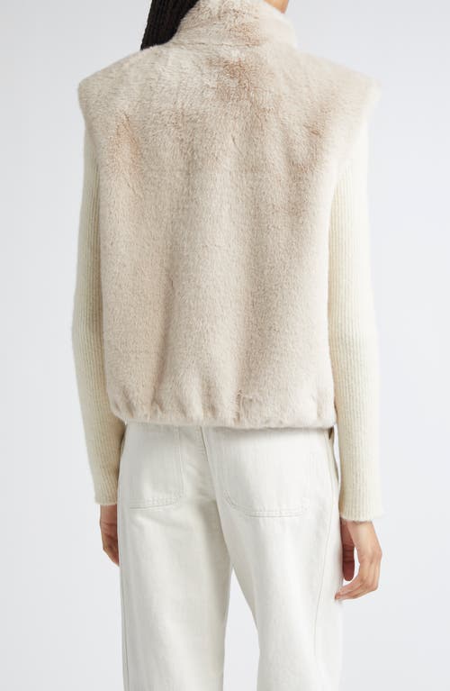 Herno Faux Fux Vest In Neutral