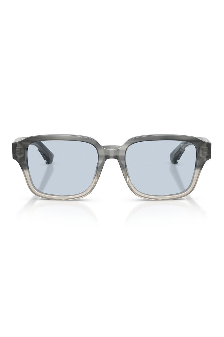 53mm Square Sunglasses, Main, color, STRIPED GREY GRADIENT / AZURE
