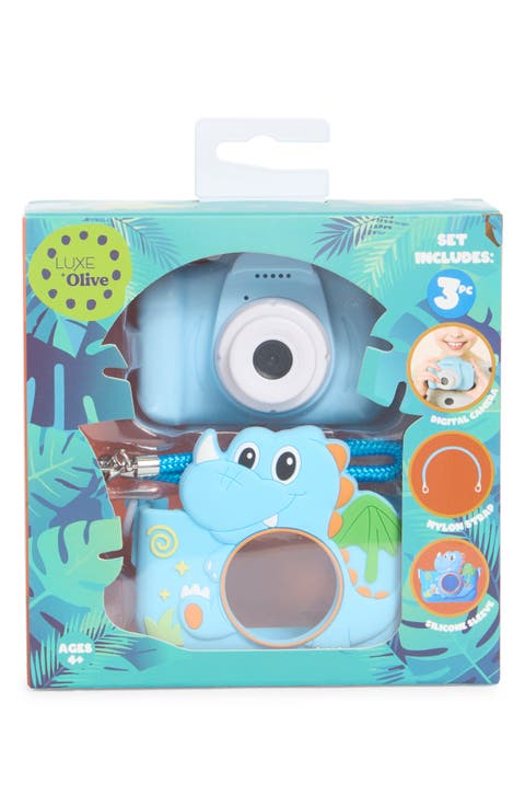 Kids' Blue Dinosaur Case Digital Camera Set