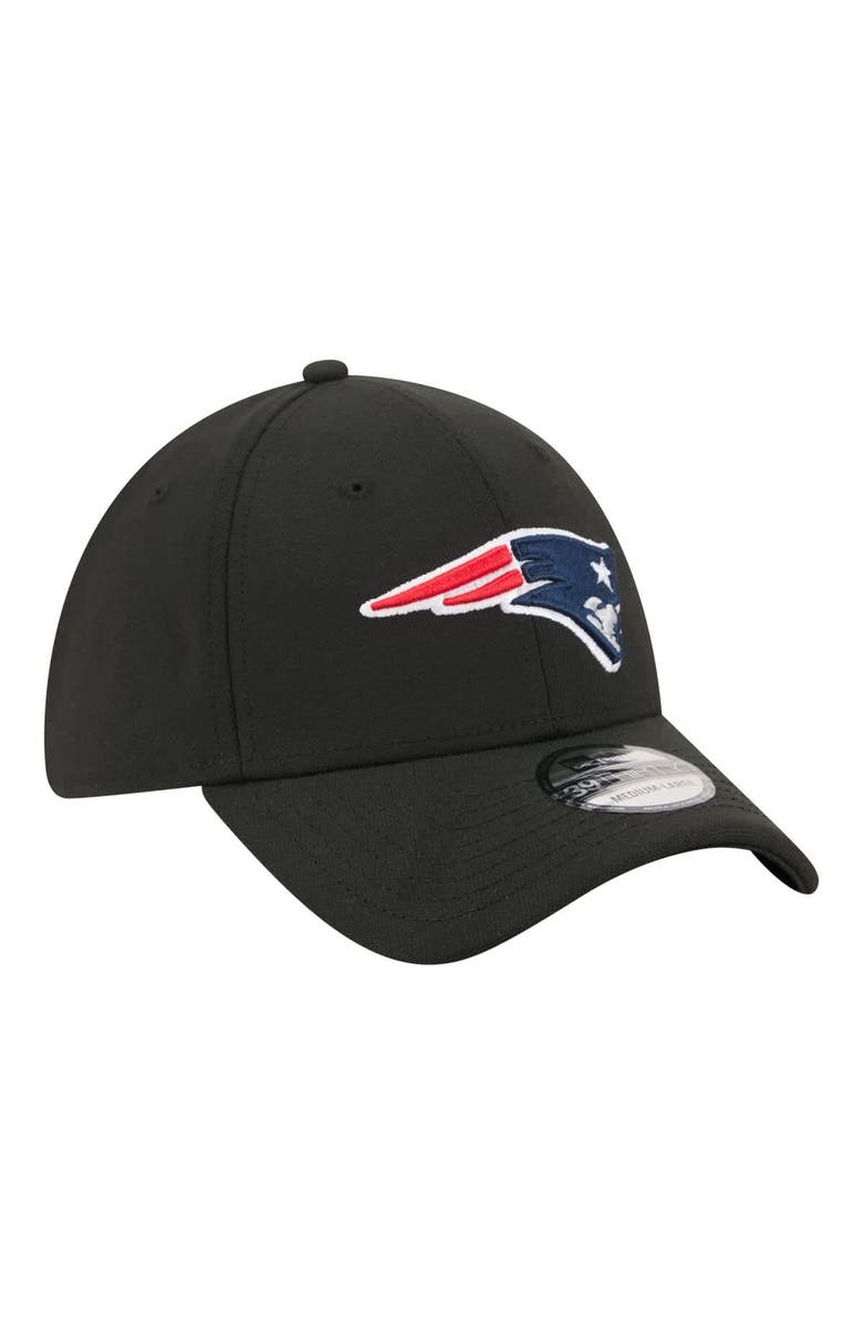 New Era Men's New Era Black New England Patriots Core Team 39THIRTY Flex Hat, Alternate, color, Black