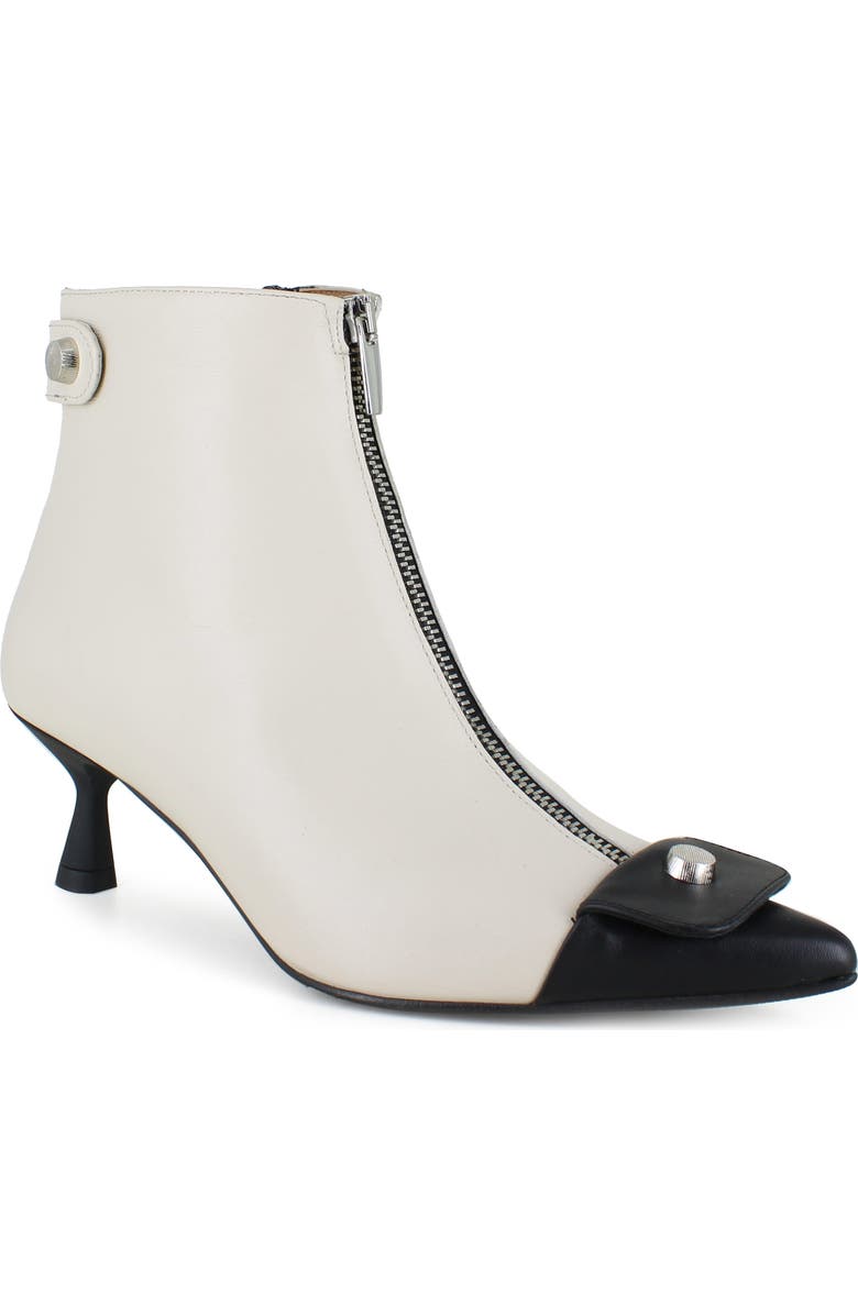 ZIGI Renathe Pointed Cap Toe Bootie, Main, color, Black White Leather
