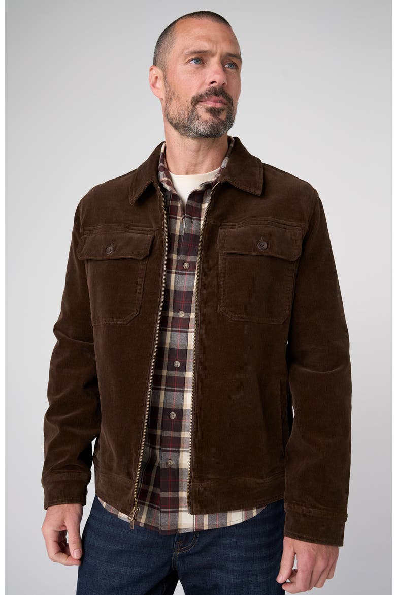 Two-Way Zip Corduroy Jacket, Alternate, color, BROWN