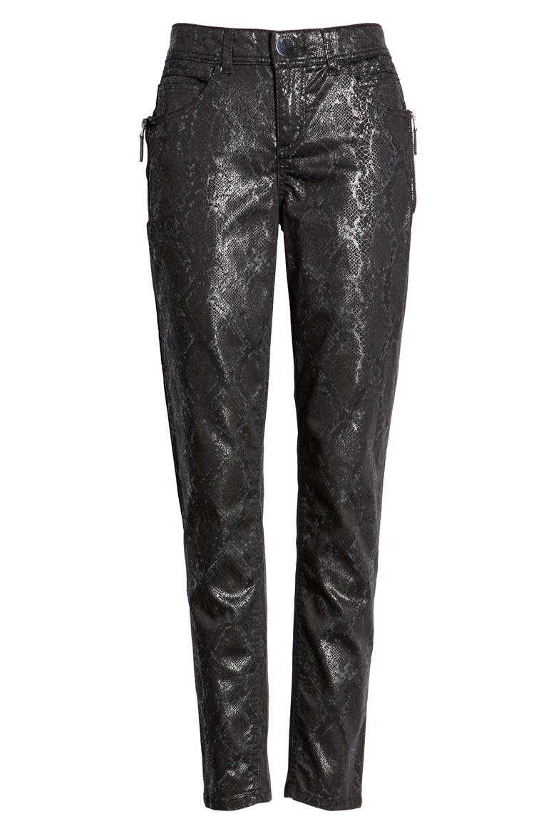 Ab-Solution Snake Print Side Zip Jeggings (Nordstrom Exclusive), Alternate, color, BLACK BLUE