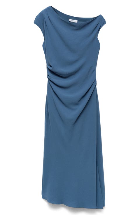 Asymmetrical One-Shoulder Midi Dress