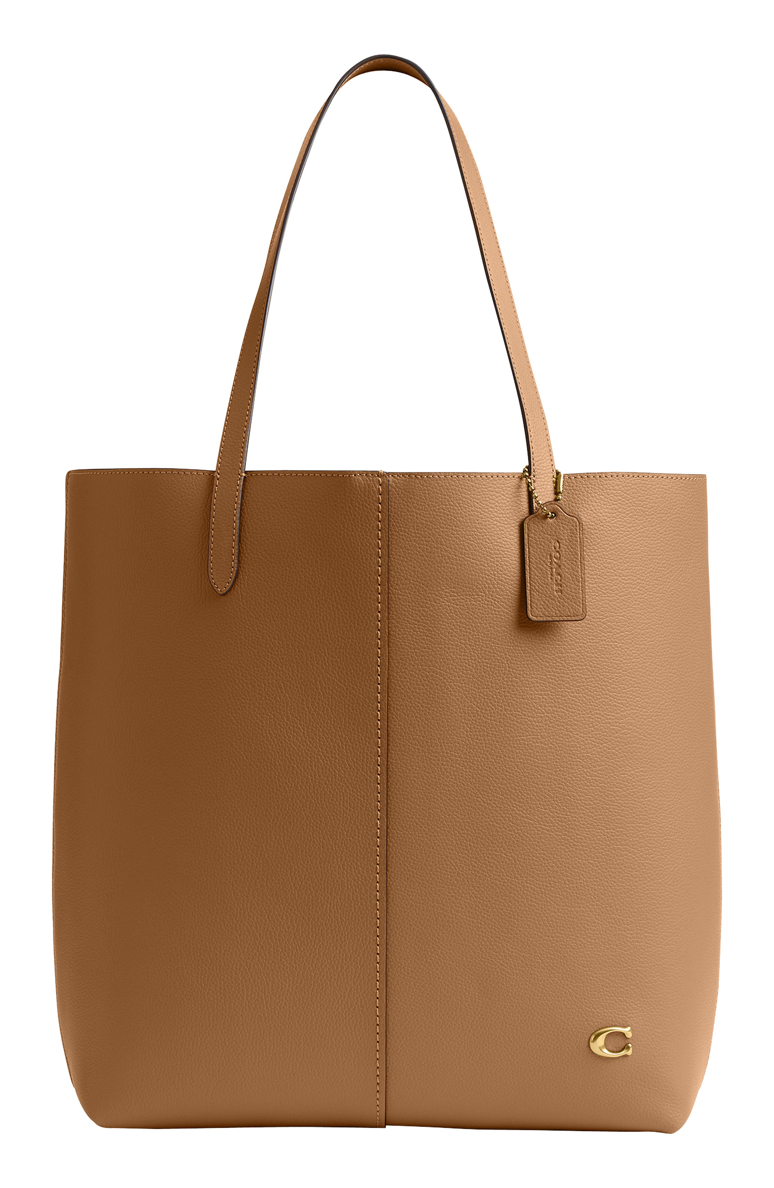 North Pebbled Leather Tote (Nordstrom Exclusive), Main, color, HONEY BROWN