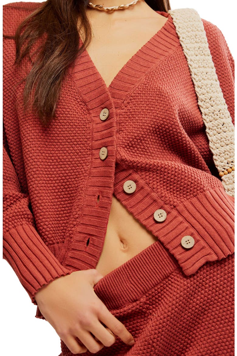Hailee Waffle Stitch Cardigan & Pants, Alternate, color, CANYON SUNSET