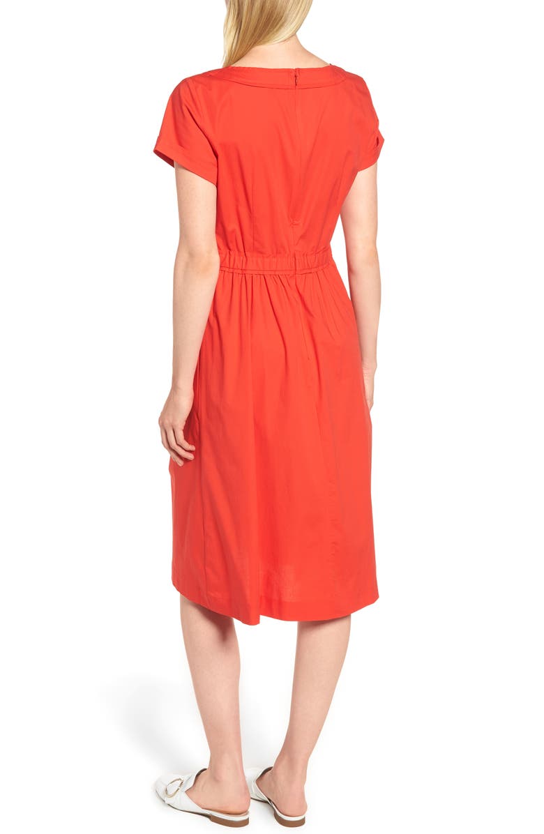 J.Crew Short-Sleeve V-Neck Midi Dress, Alternate, color,