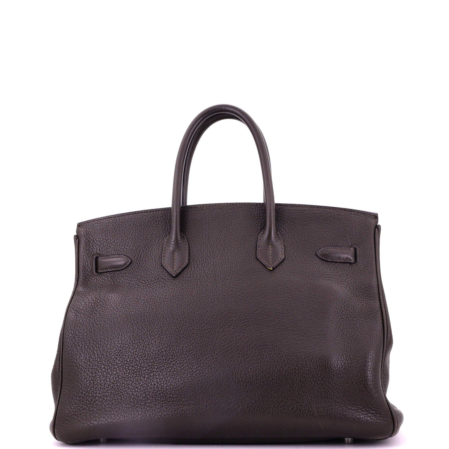 Pre-Owned Hermes Birkin Handbag Brown Clemence with Palladium Hardware 35, Alternate, color, 