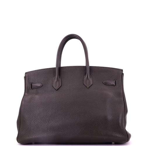 Pre-owned Hermes  Hermes Birkin Handbag Brown Clemence With Palladium Hardware 35 In Brown