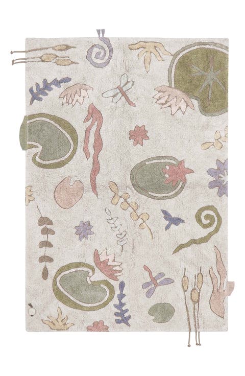 Kids' Washable Play Rug & Plush Frog