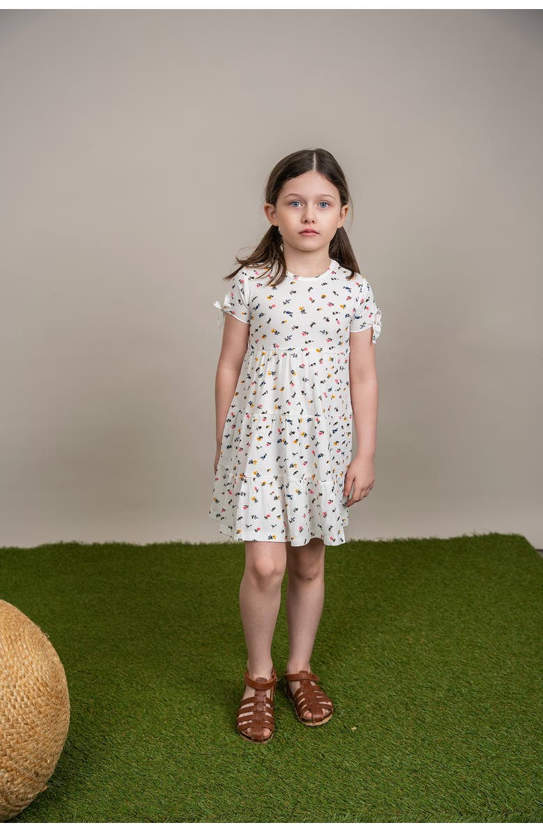 Fragile Multi Flower Print Short Sleeve Dress, Alternate, color, Pink
