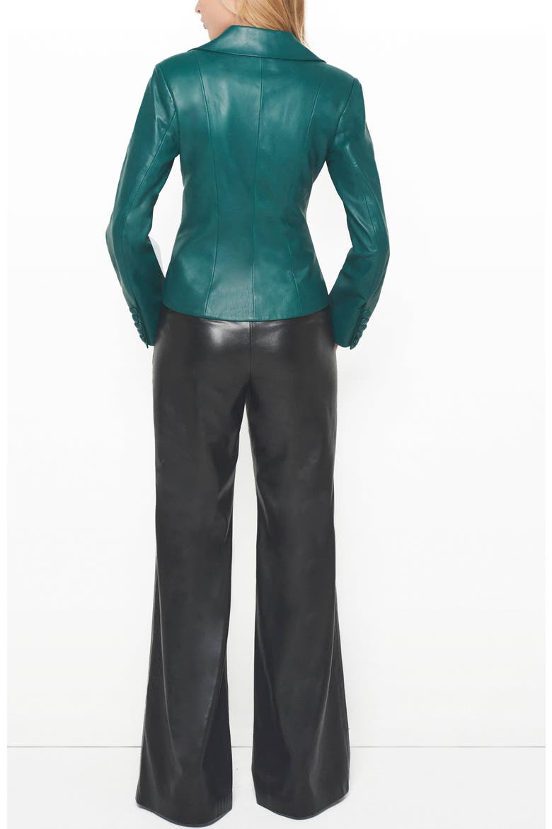 Telly Upcycled Leather Blazer, Alternate, color, Forest Green
