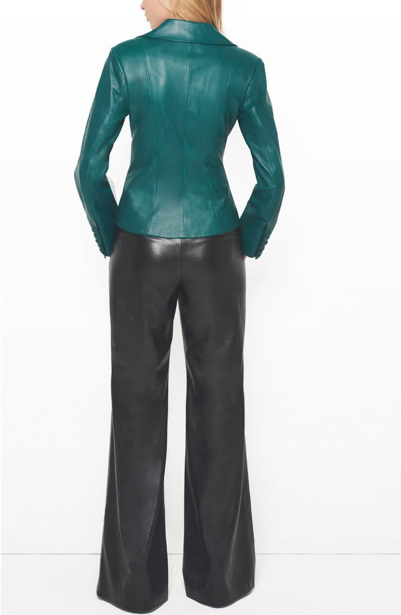 AS by DF Telly Upcycled Leather Blazer, Alternate, color, Forest Green