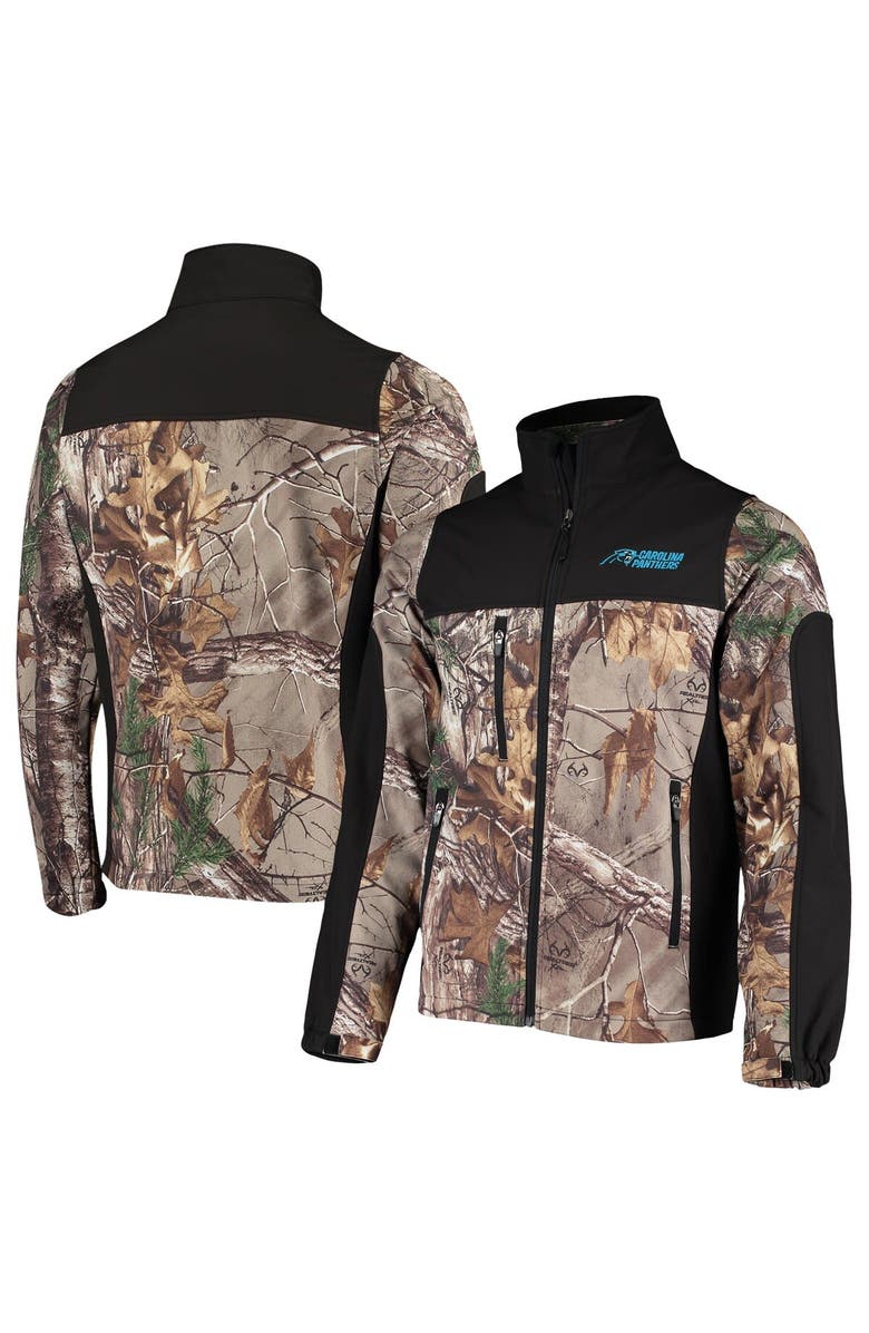 DUNBROOKE Men's Dunbrooke Realtree Camo/Black Carolina Panthers Circle Hunter Softshell Full-Zip Jacket, Main, color, Realtree Camo