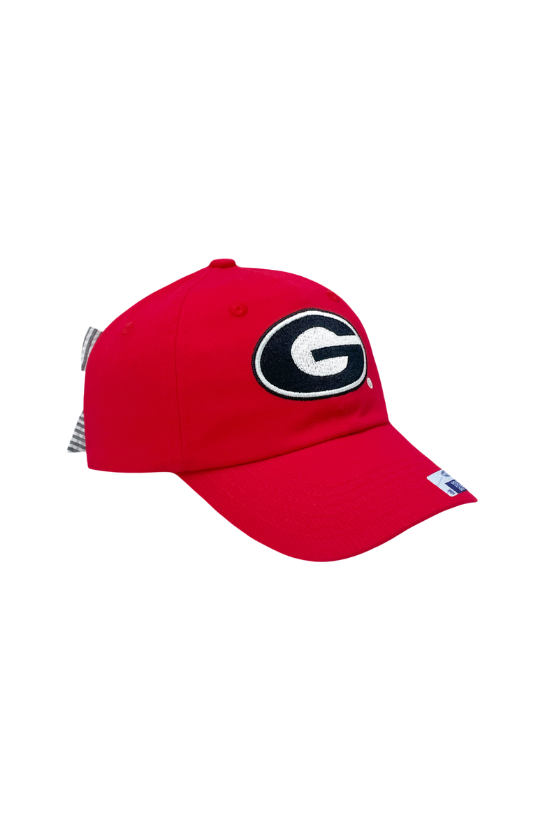 Georgia Bulldogs Bow Baseball Hat, Main, color, Red