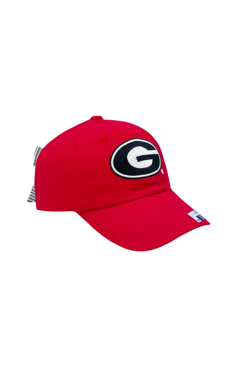 Bits & Bows Georgia Bulldogs Bow Baseball Hat, Main, color, Red