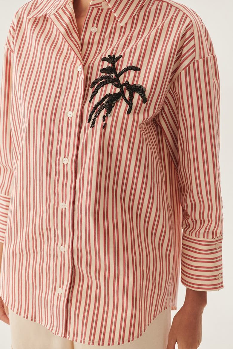 Leia Long Sleeve Shirt, Alternate, color, RED-BONE