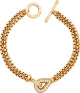 SAACHI Twin Chain Crystal Loop Toggle Bracelet