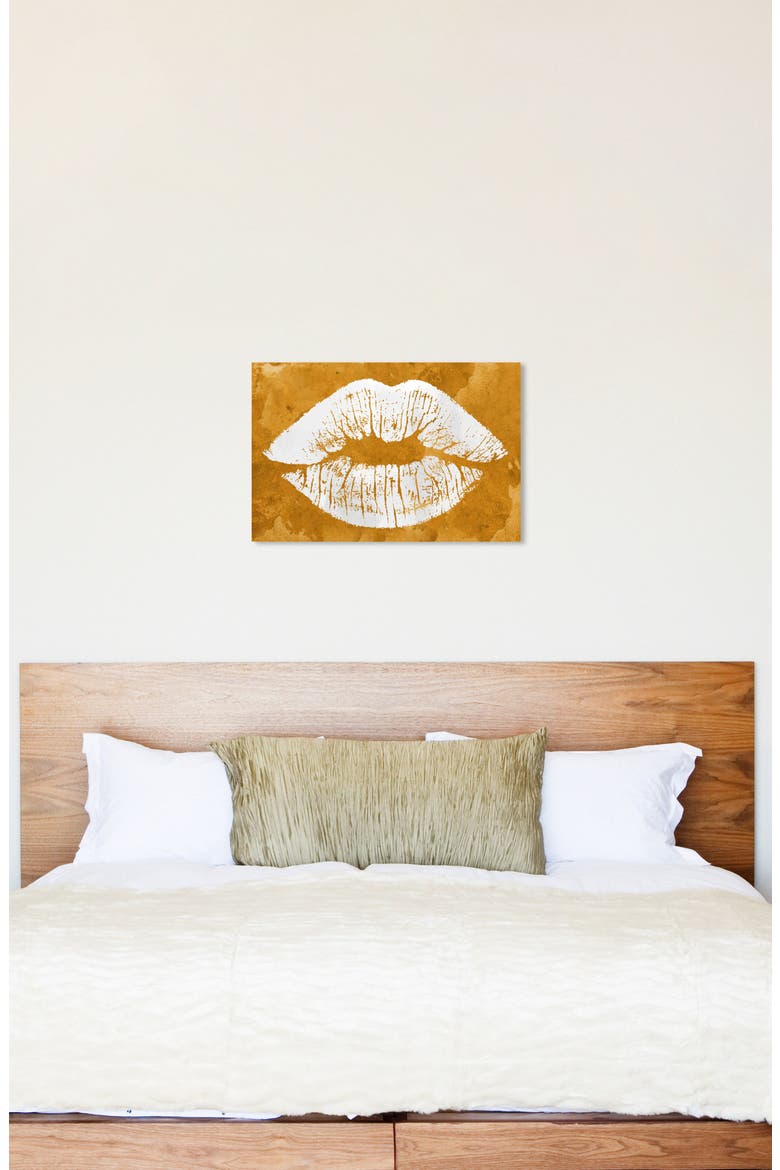 Solid Kiss Ochre Canvas Wall Art, Alternate, color, OCHRE