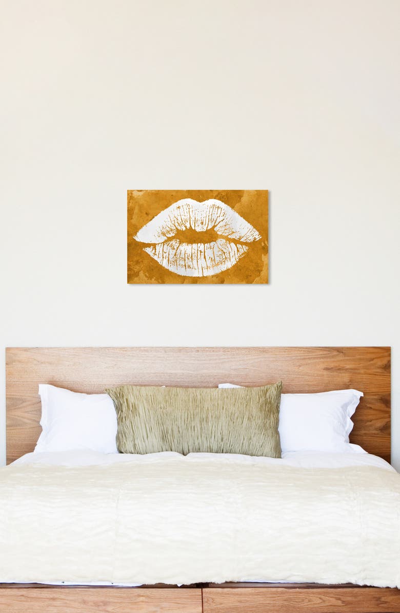 Oliver Gal Solid Kiss Ochre Canvas Wall Art, Alternate, color,