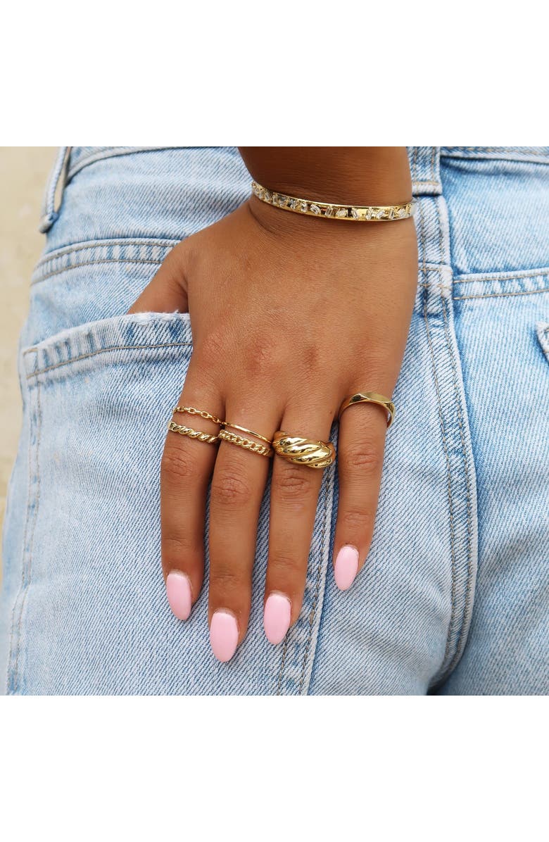 The Lovery Fine Jewelry Curb Link Ring, Alternate, color, Yellow Gold