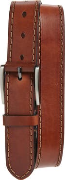 Johnston & Murphy Laser Stitch Leather Belt