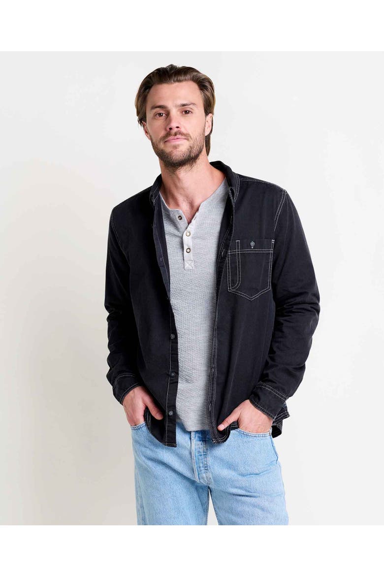 Men's Arroyo Twill Long Sleeve Shirt, Main, color, Washed Black