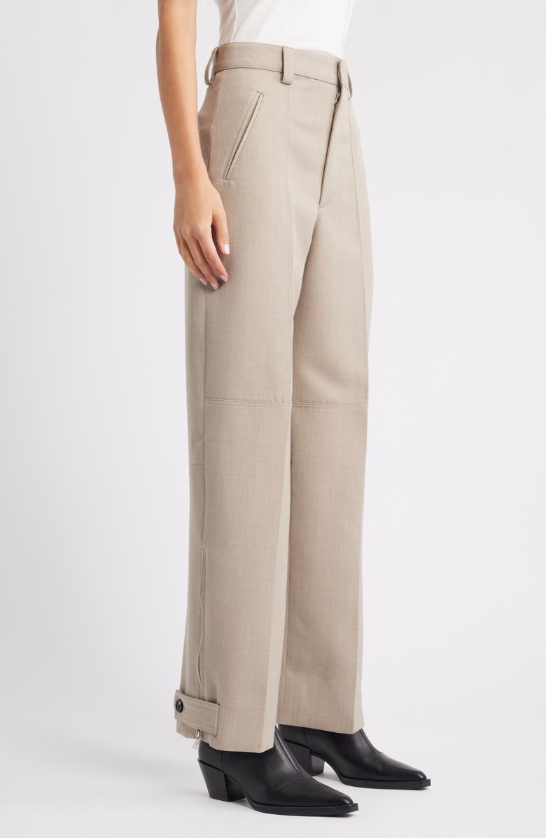 Bottega Veneta Soft Wool Twill Trousers, Alternate, color, 2611 Beige Melange