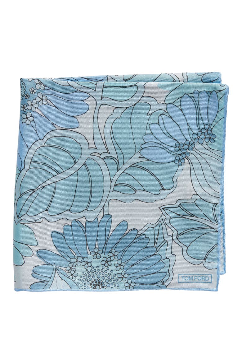 Silk Pocket Square, Main, color, MULTICOLOR BLUE