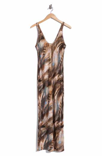 Akiya Print Satin Maxi Slipdress