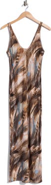 L'AGENCE Akiya Print Satin Maxi Slipdress