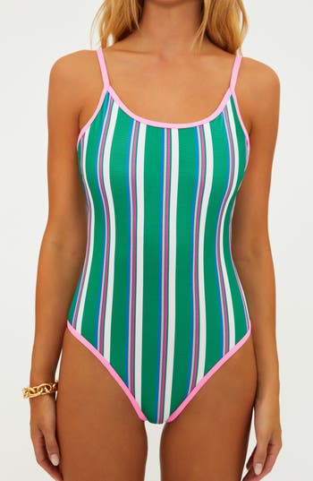 BEACH RIOT BEACH RIOT NAOMI RIB STRIPE ONE-PIECE SWIMSUIT