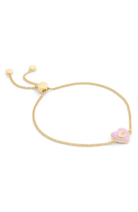 Enamel C Heart Slider Bracelet