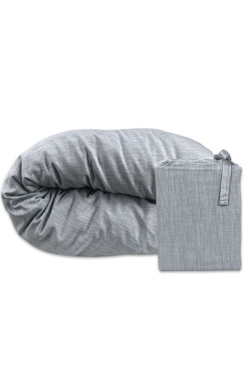 BedVoyage Melange Viscose Cotton Blend Breathable Duvet Cover, Main, color, Silver