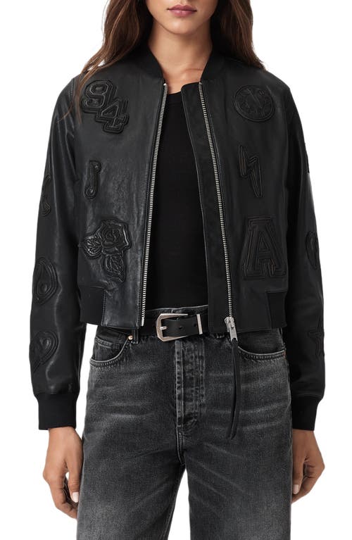 Allsaints Orten 94 Leather Bomber Jacket In Black