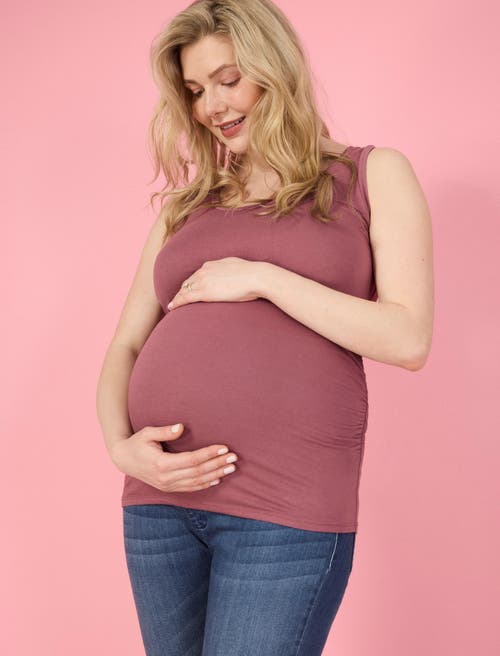 MOTHERHOOD MATERNITY MOTHERHOOD MATERNITY SCOOP NECK SIDE-RUCHED MATERNITY TANK TOP 