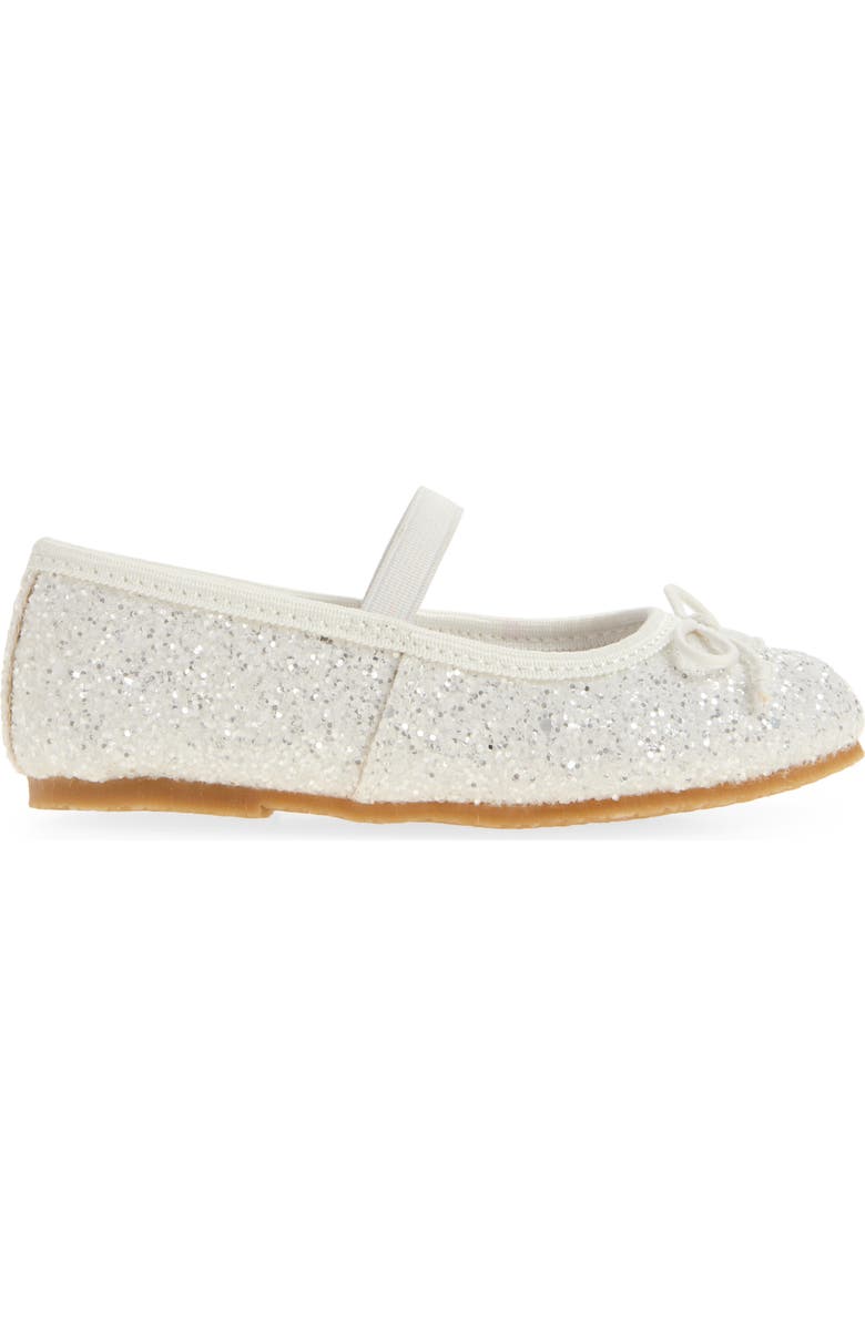 L'AMOUR Kids' Victoria Glitter Flat, Alternate, color, Glitter White
