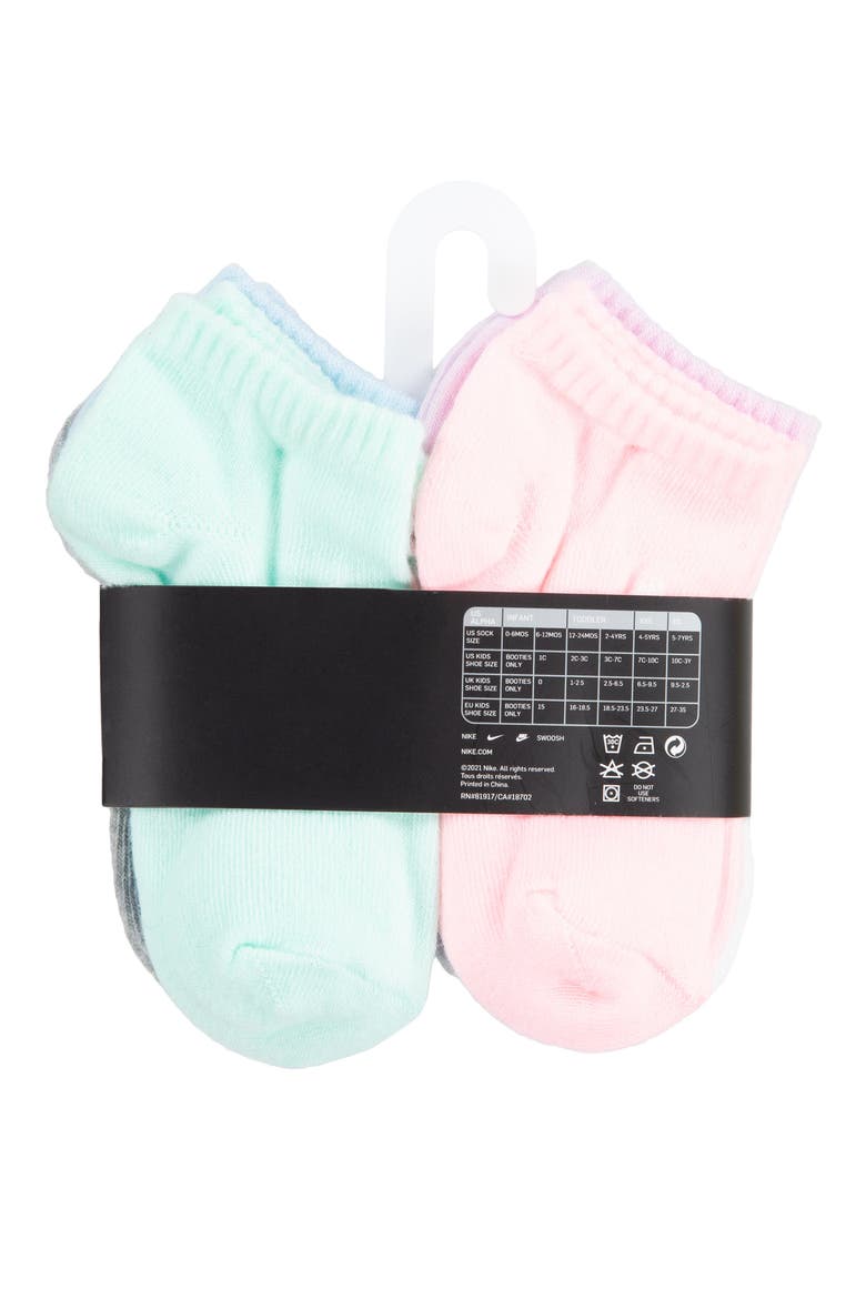 Kids' Metallic Swoosh Cushioned Ankle Socks, Alternate, color, DOLL