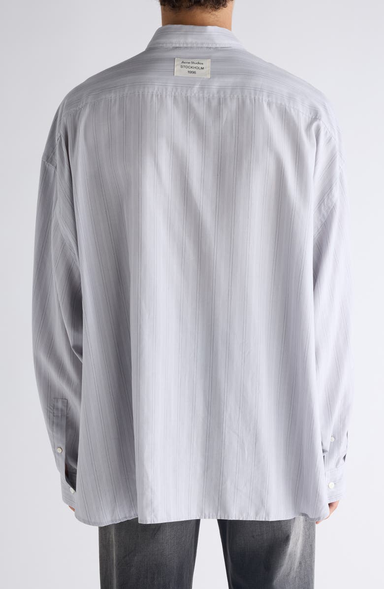 Acne Studios Soffia Relaxed Fit Stripe Button-Up Shirt, Alternate, color, Grey/ Multi