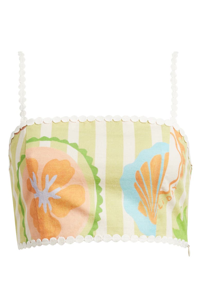 A.REN Fiorella Linen & Cotton Bandeau Top, Main, color, Sage Green