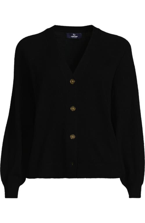 Lands' End Plus Size Cashmere Cardigan In Black