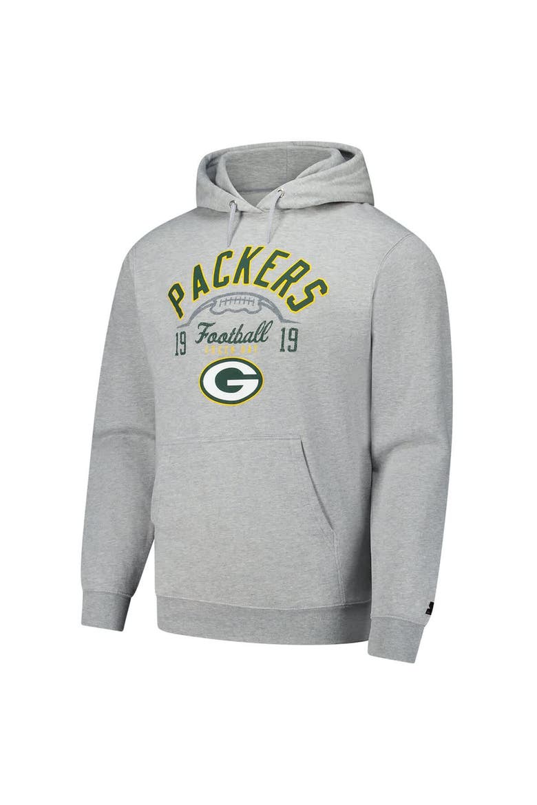 Men's Starter  Heather Gray Green Bay Packers Pullover Hoodie, Alternate, color, Heather Gray