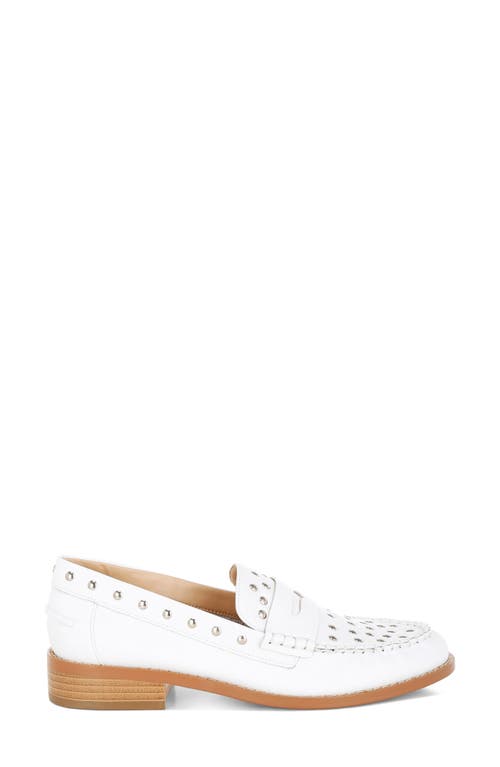 Rag & Co Oglavia Stud Penny Loafer In White