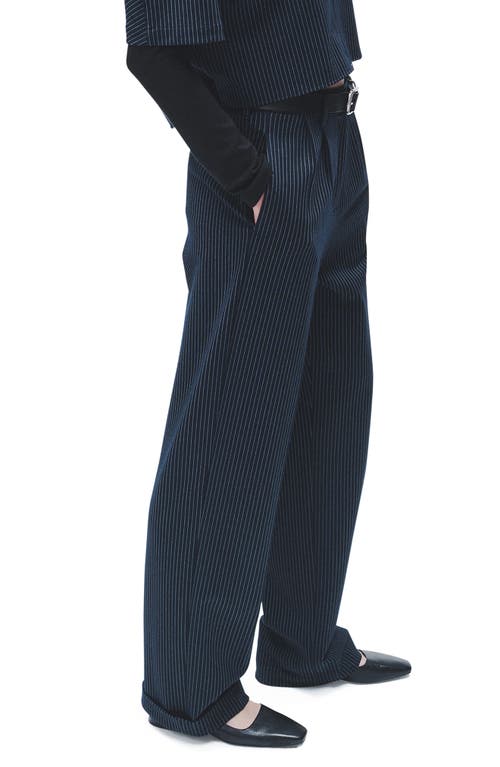 Rag & Bone Marianne Pinstripe Ponte Pants In Navy Stripe