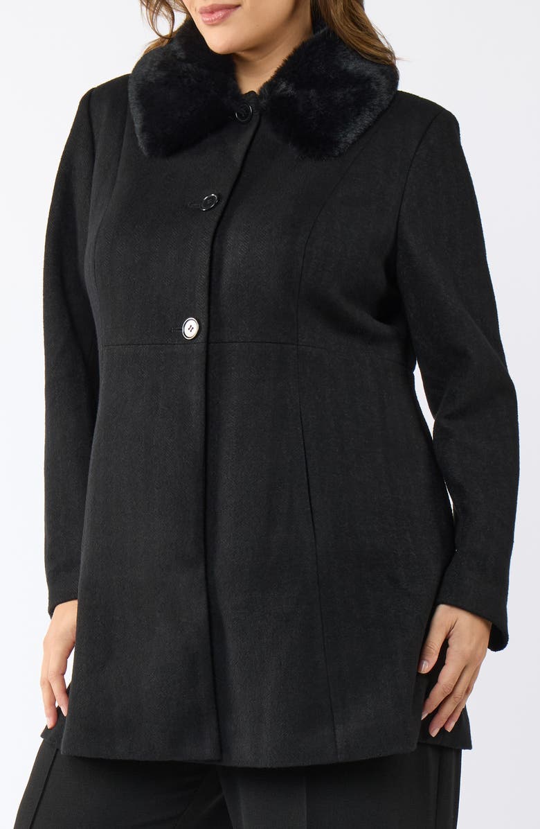 Estelle Darlington Herringbone Coat, Alternate, color, Black