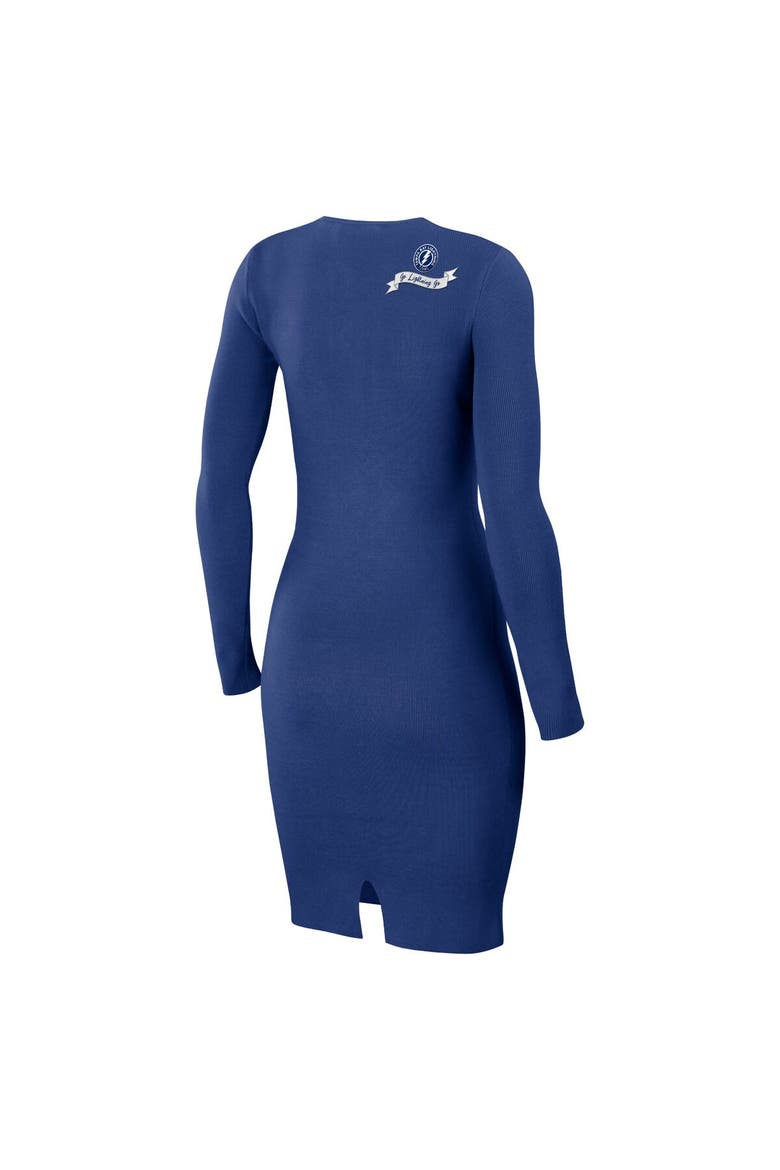 Women's WEAR by Erin Andrews  Blue Tampa Bay Lightning Lace-Up Dress, Alternate, color, Blue