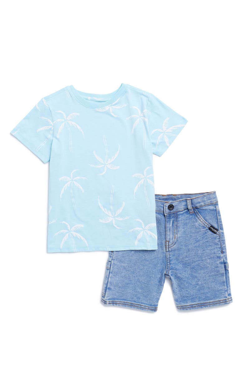 Volcom Kids' Carpenter T-Shirt & Denim Shorts Set, Main, color,